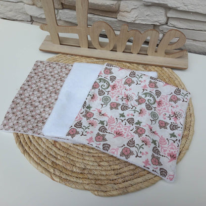 Serviettes visage Jardin rosé et Mini fleuri