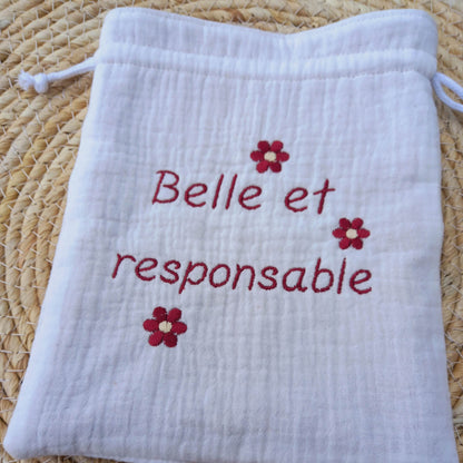 Pochon doublé en double gaze