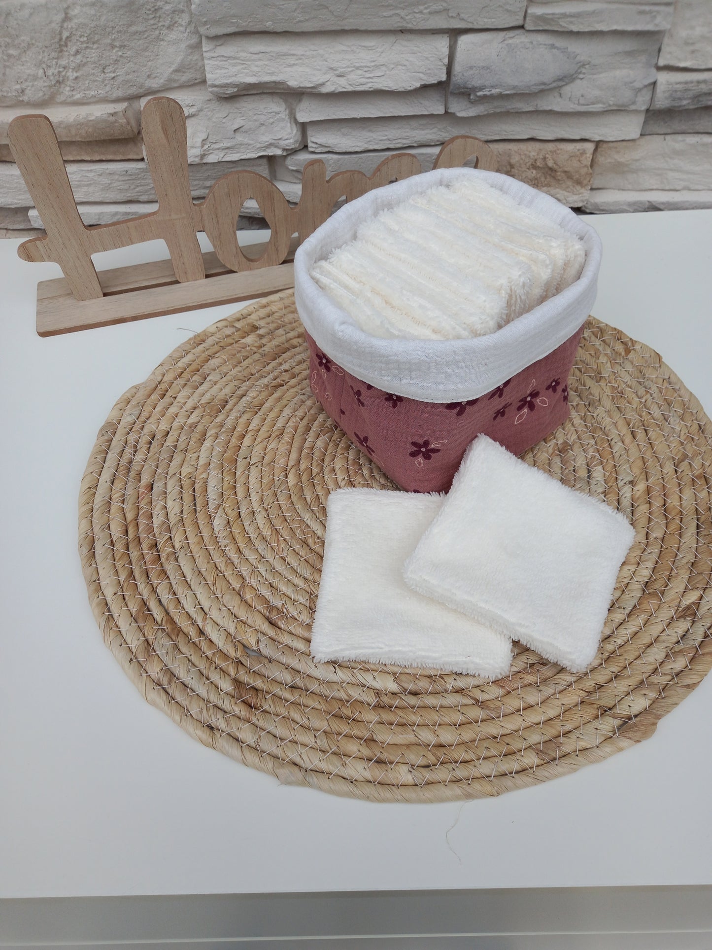 Lot panière et 10 cotons lavables