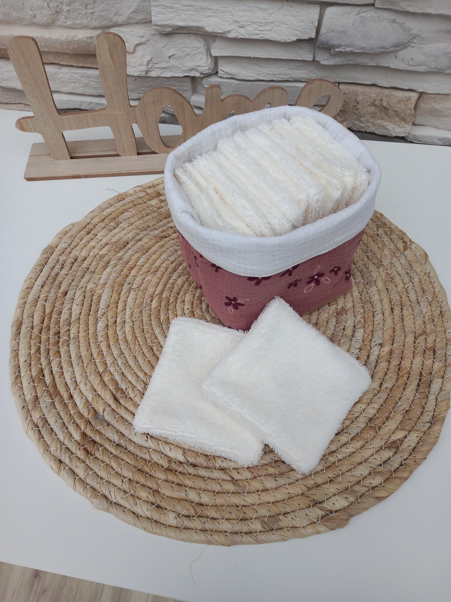 Lot panière et 10 cotons lavables