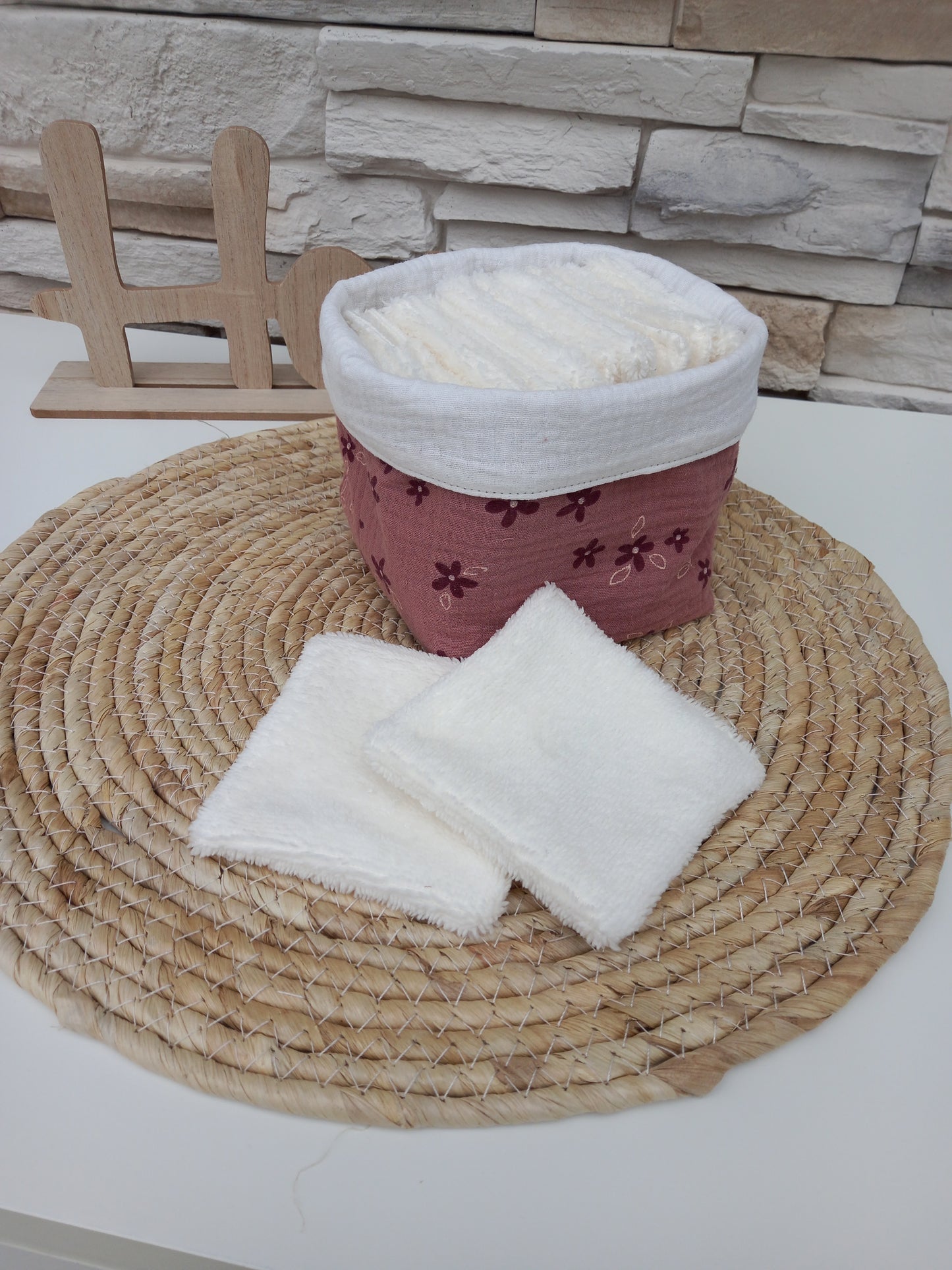 Lot panière et 10 cotons lavables