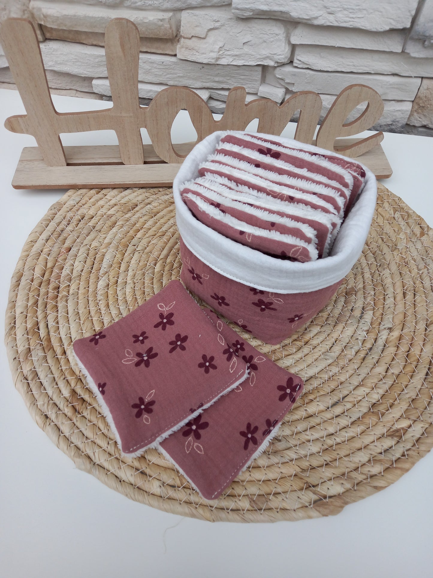 Lot panière et 10 cotons lavables