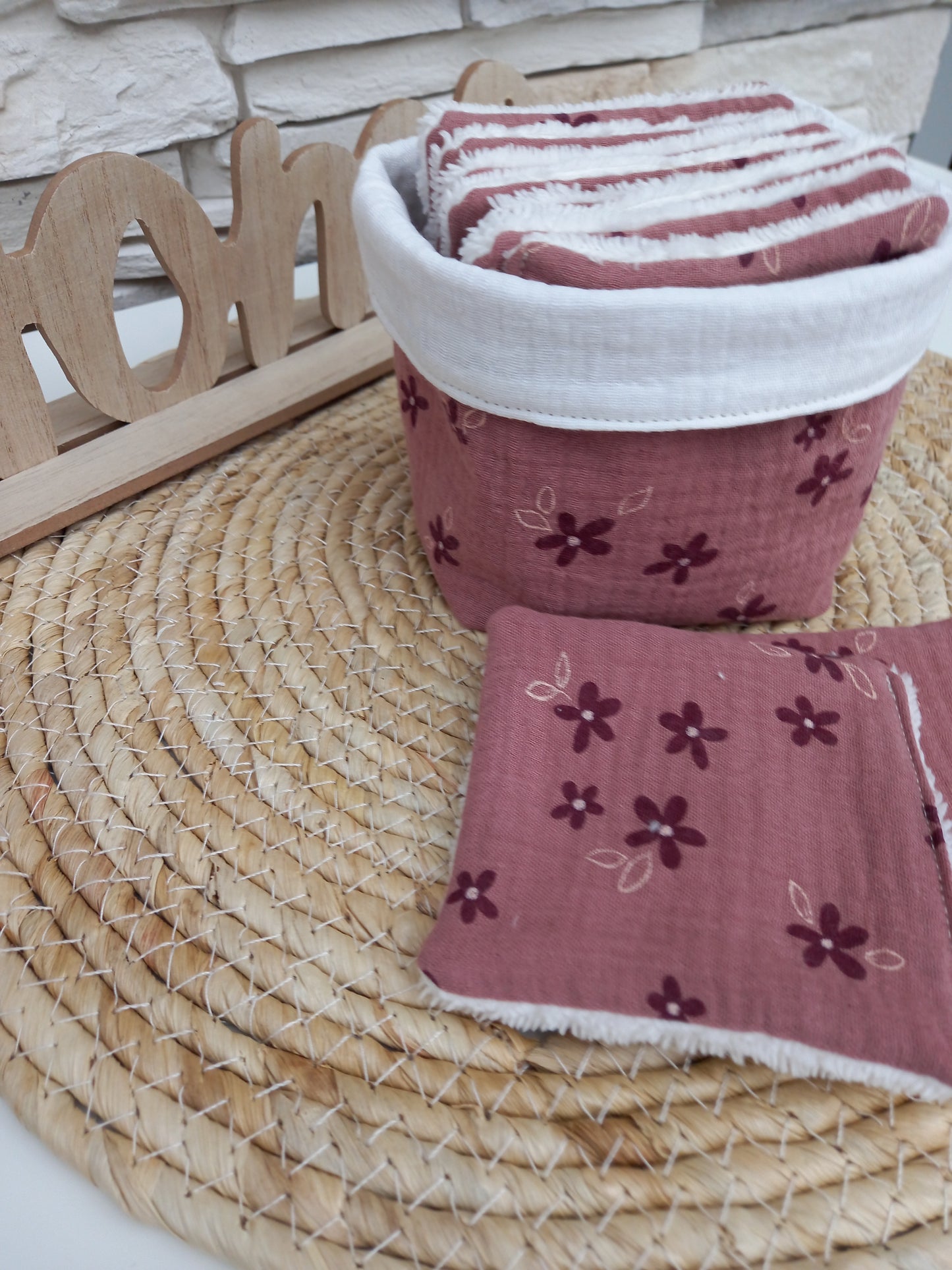 Lot panière et 10 cotons lavables