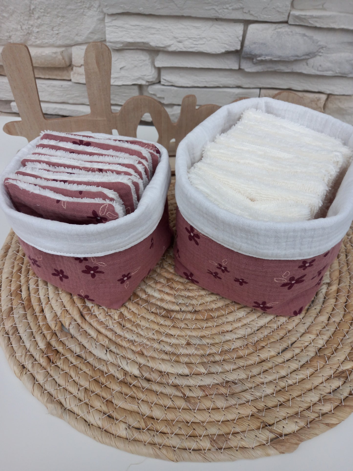 Lot panière et 10 cotons lavables