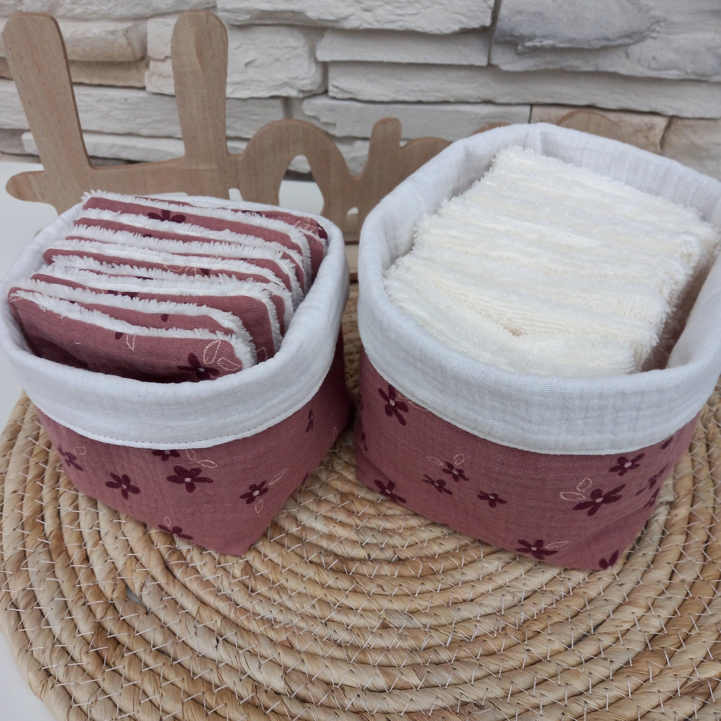 Lot panière et 10 cotons lavables