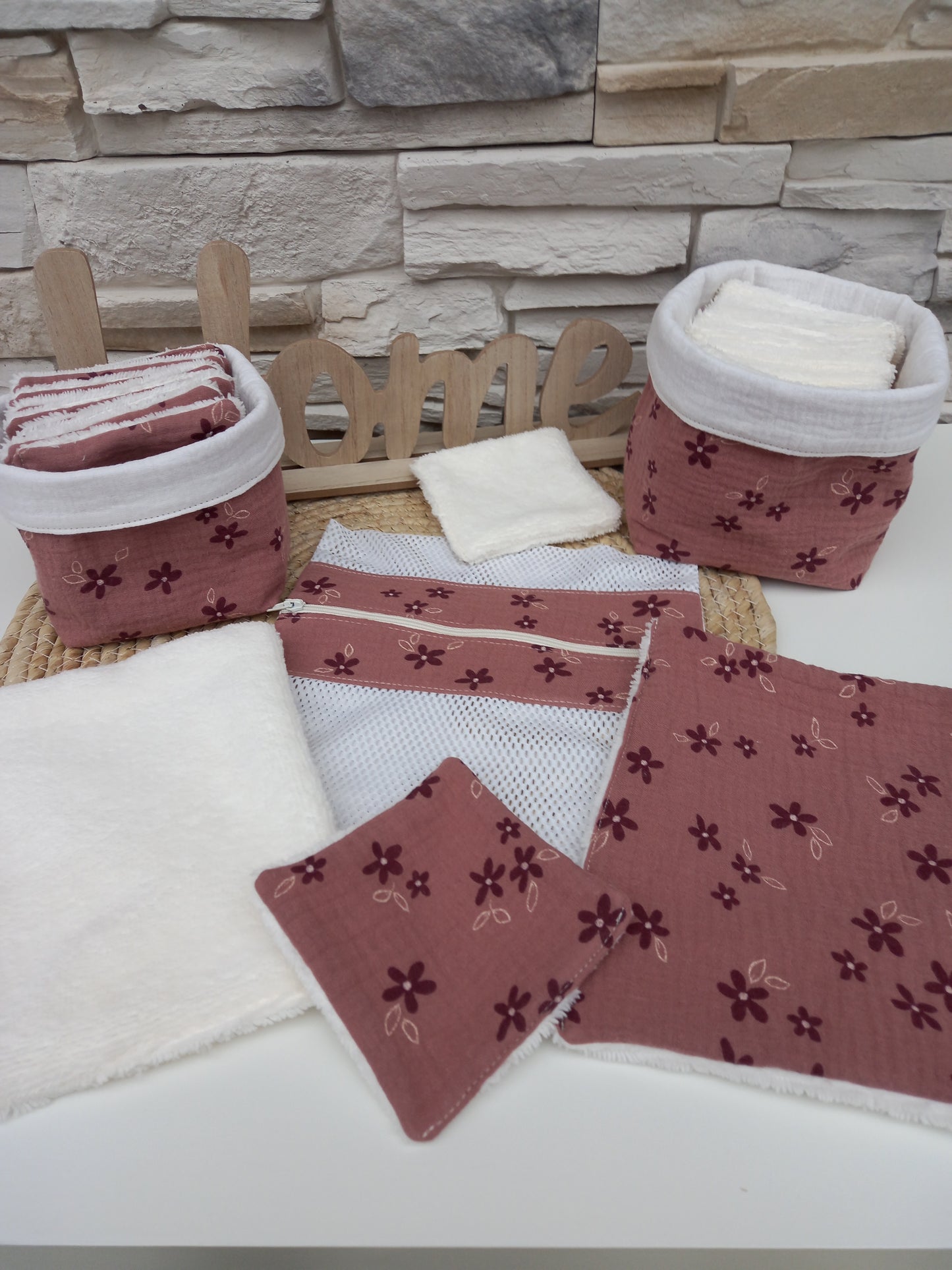 Lot panière et 10 cotons lavables