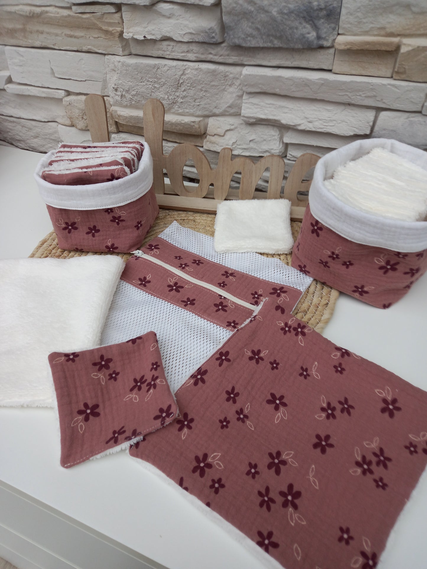 Lot panière et 10 cotons lavables