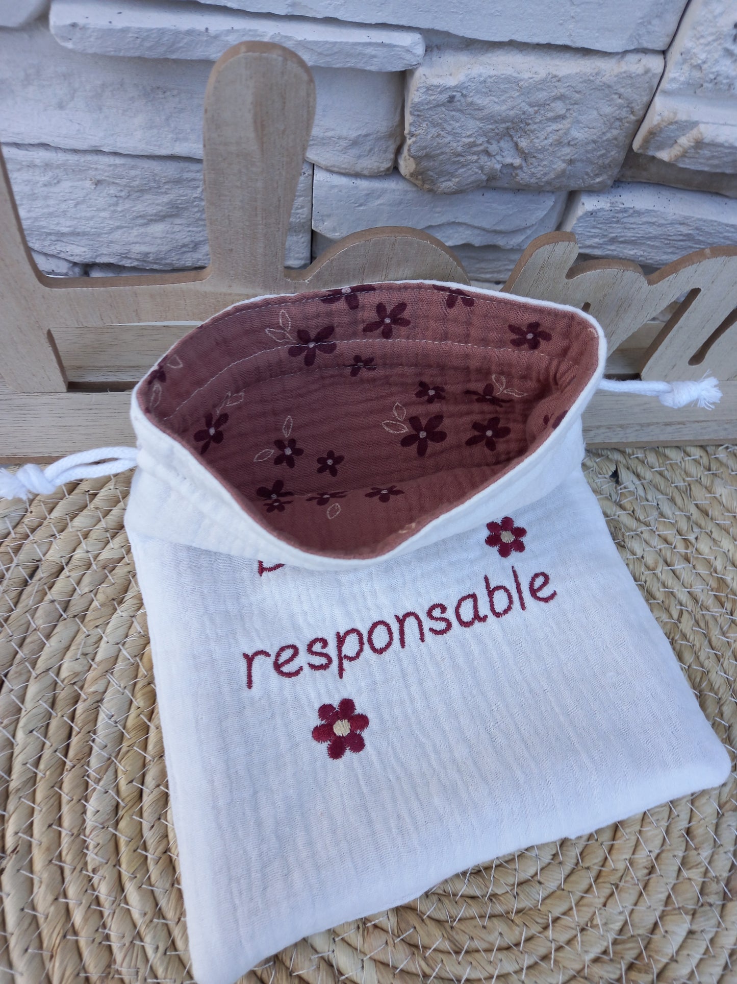 Pochon doublé double gaze