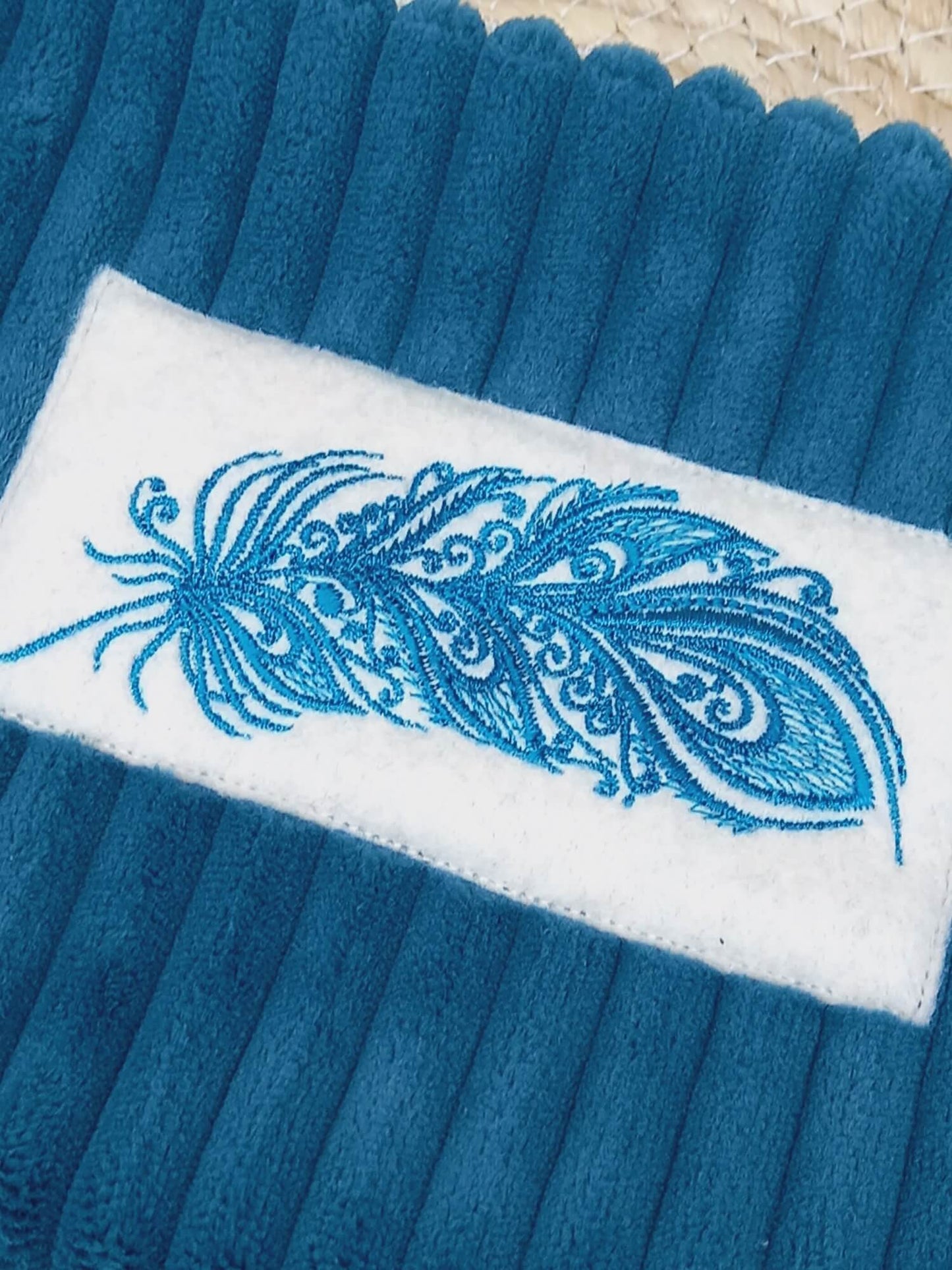 Trousse de toilette velours bleu canard